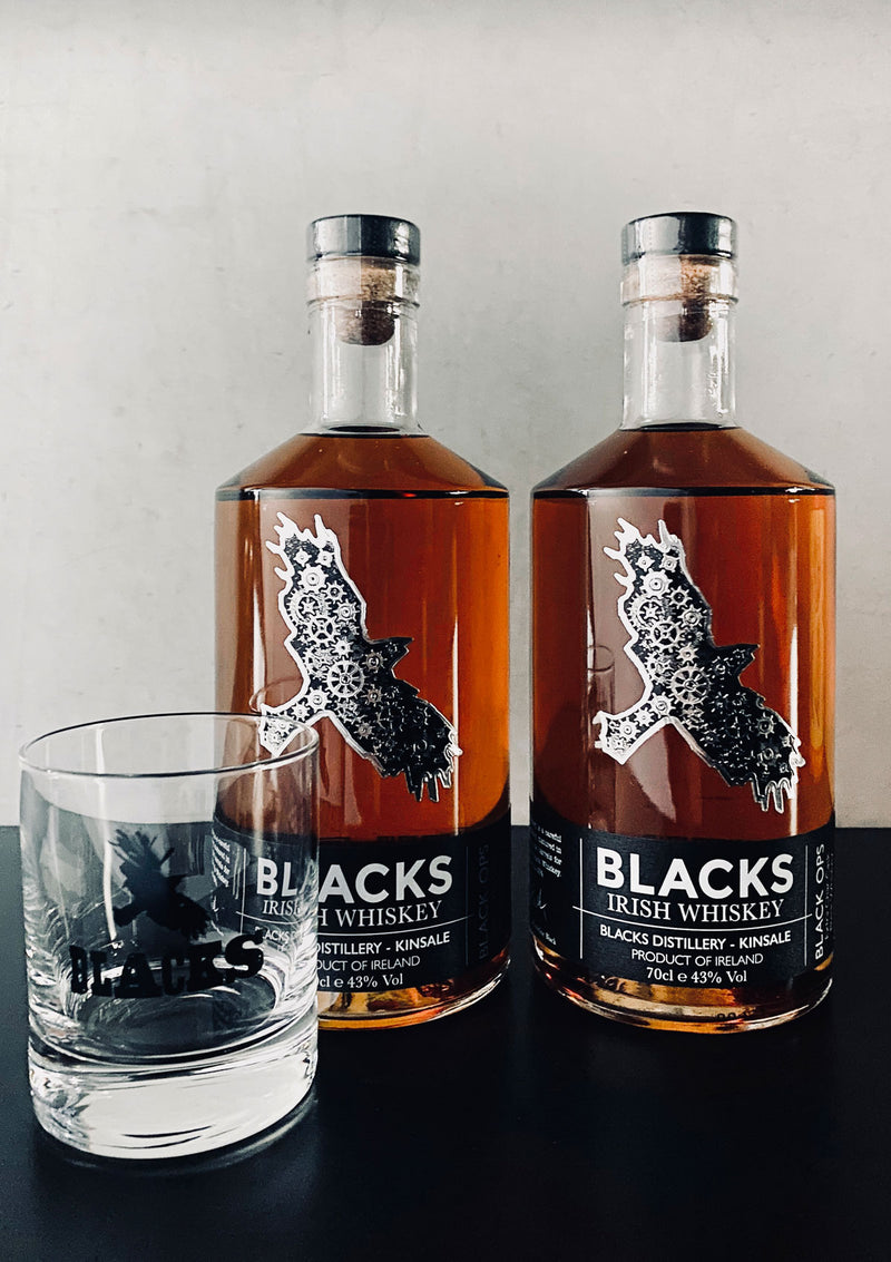 Black Ops x 2 Irish Whiskey & Blacks Glass Combo